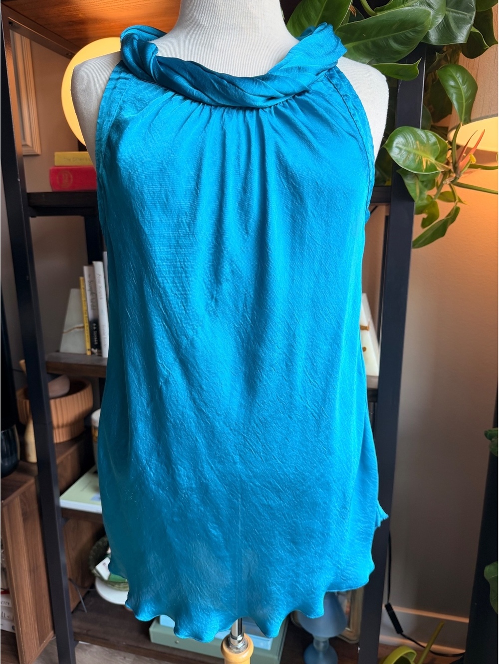 Spense Women's XL Turquoise Sleeveless Y2K Top